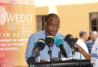 Prime Minister @MohamedBeavogui, delivering the SWEDD Guinea project launch speech in Labé - 20 May 2022