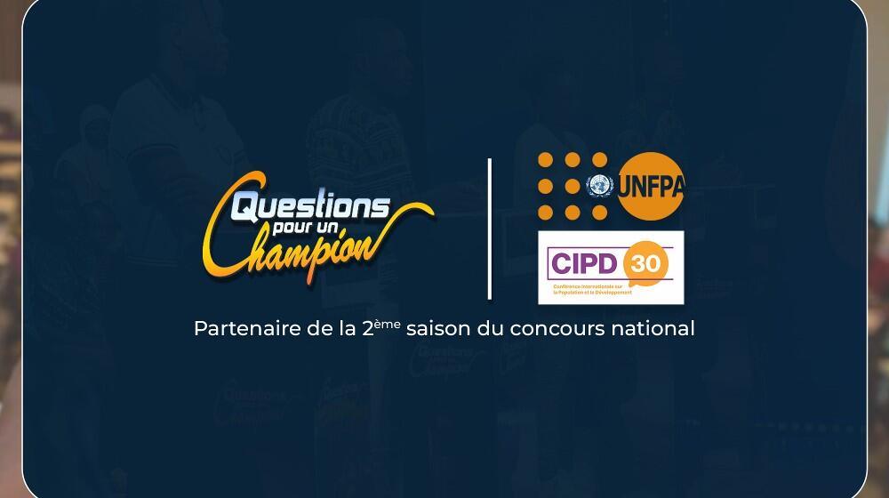 Affiche de l'annonce du partenariat UNFPA - Questions pour un Champion