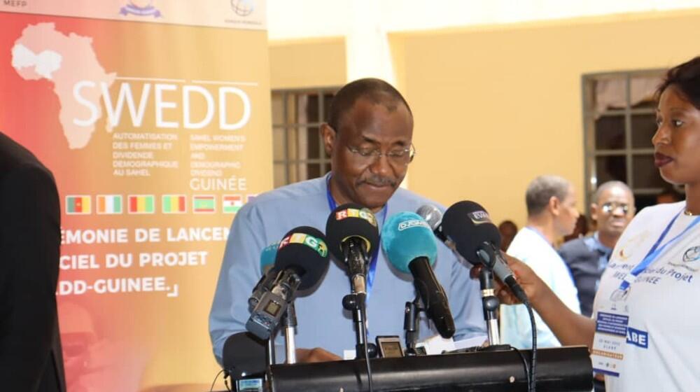 Le Premier Ministre @MohamedBeavogui, prononçant le discours de lancement du projet SWEDD Guinée à Labé - 20 mai 2022