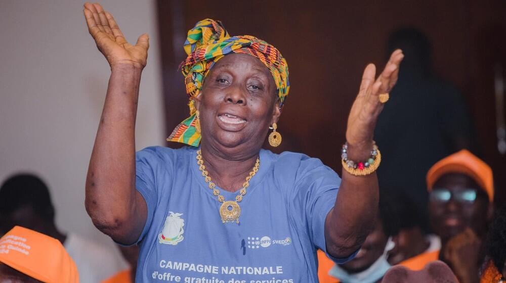 Les femmes prenant part au lancement de la campagne PF à Conakry